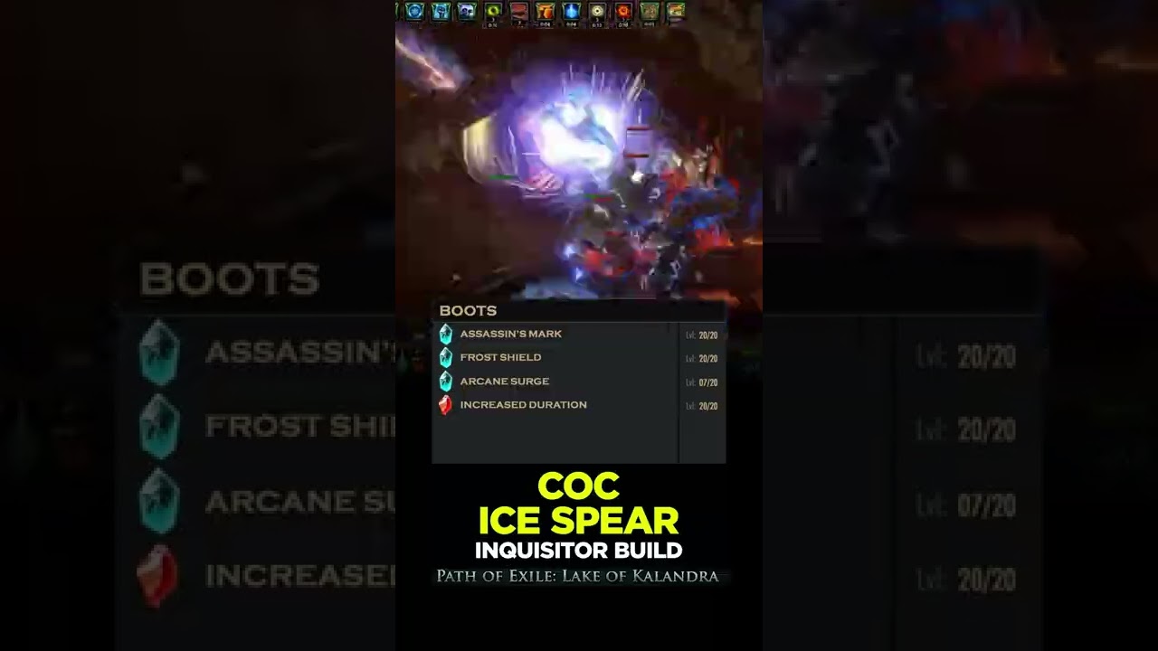 QUICK BUILD - COC ICE SPEAR INQUISITOR | PoE Builds | #shorts #pathofexile #poe