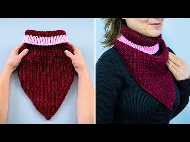 The simplest knitted snood quickly and easily! - YouTube