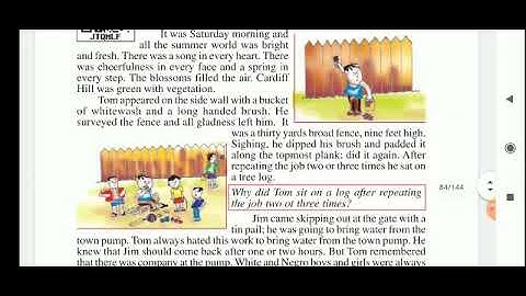 "THE GLORIOUS WHITEWASHER" chapter 8   class 7 ENGLISH READER