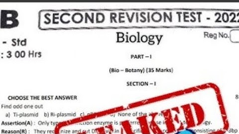 12th std | Biology | Revision exam 2 Question Paper
