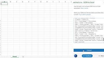 Convert JSON to Excel straight from Excel