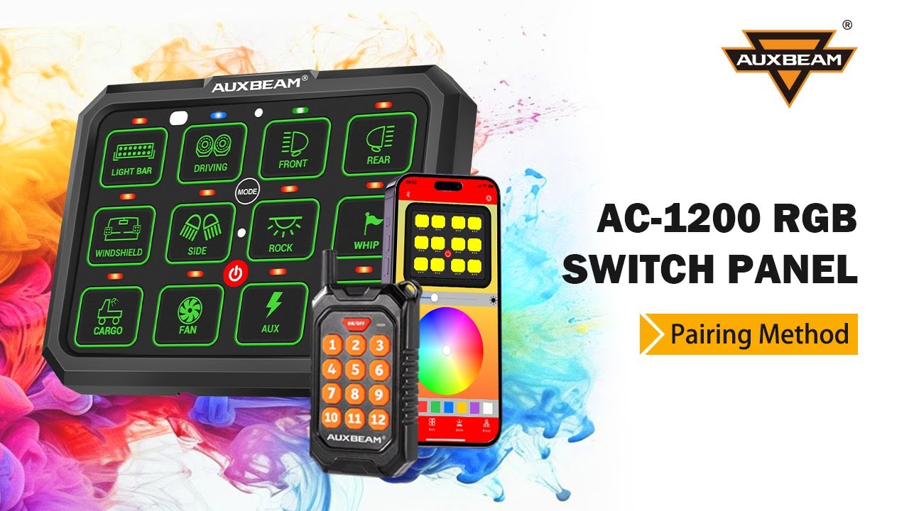 Auxbeam - AC-1200 RGB Switch Panel with App & Remote Control, Toggle/M