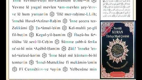 ختمة من مصحف التجويد باللغة التركية الصفحة رقم 498