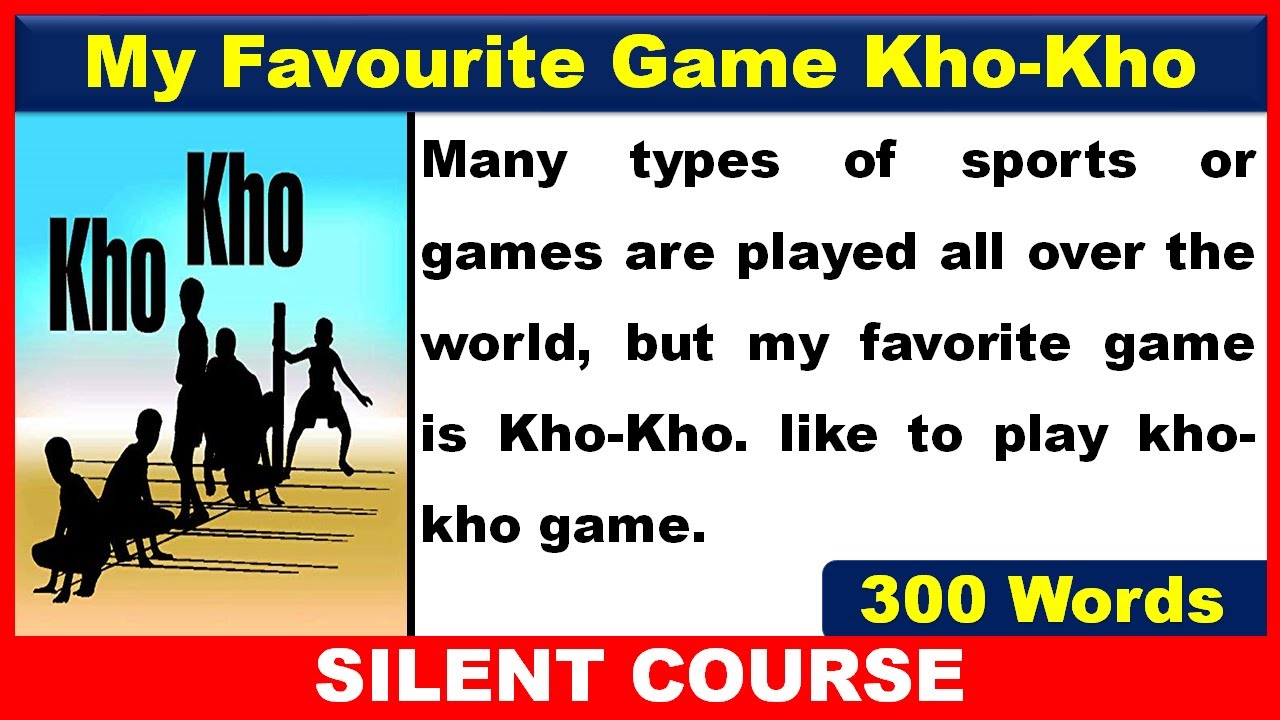 essay on my favourite game kho kho