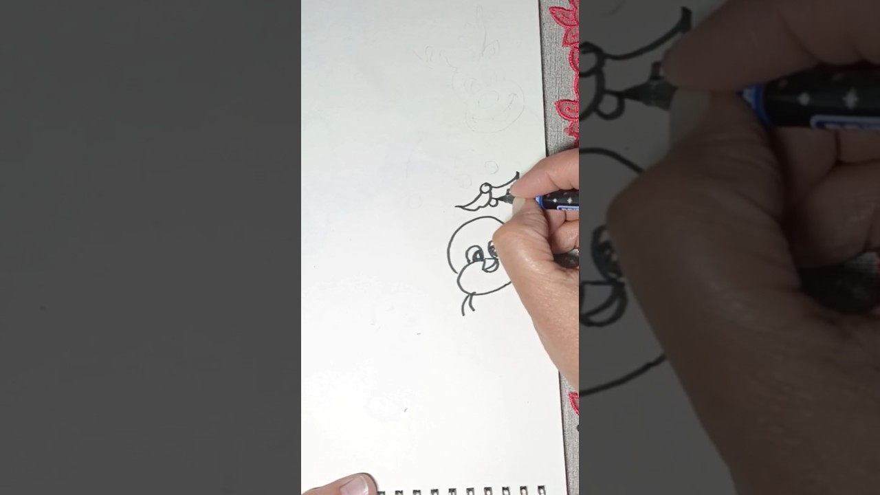Adorable Christmas Characters Drawing 🦌🎅🐧#shorts