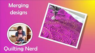 Merging free motion quilting patterns: extended swirls, pebbles and arches - incredible texture