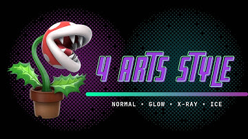 Drawing the #mario Piranha Plant in 4 Different Art Styles | Normal, Glow, X-Ray, Ice 