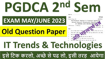 pgdca 2nd sem it trends and technology questions paper | pgdca old question paper