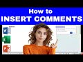 How to INSERT COMMENTS in Microsoft Office (Excel, Word, or PowerPoint)