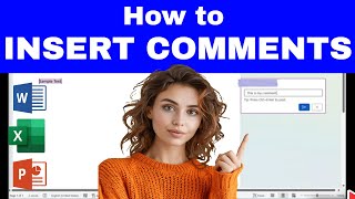 How to INSERT COMMENTS in Microsoft Office (Excel, Word, or PowerPoint)