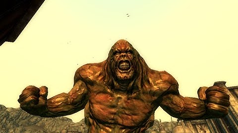 Fallout 3 - BOSS FIGHT - Super Mutant Behemoth At Evergreen Mills - VERY HARD