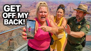 When Karen Sat On The Grand Canyon Skywalk Rail Just For A Selfie