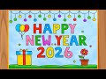 Happy New Year 2026 drawing| BeautifulNew year Card drawing | Happy New YearSpecial drawing easy