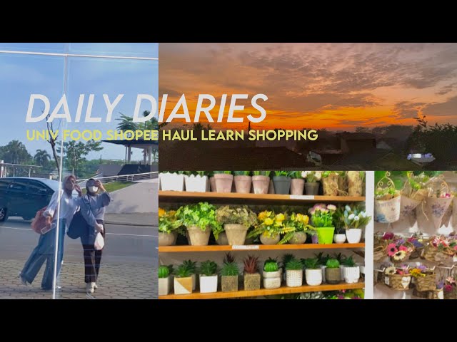 Daily Diaries eps.02 | Univ, Food, Shopee Haul, Learn, Shopping 🏢🥘 || Mellda Andara class=