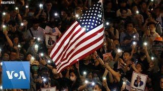 Hong kong rally in support of human rights and democracy act