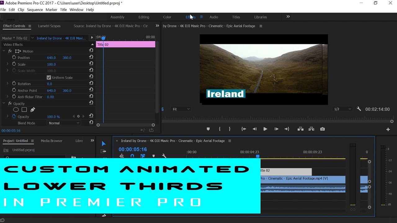 How To Create ANIMATED LOWER-THIRDS In Premier Pro - YouTube