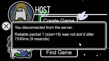 You Disconnected From The Server  Reliable Packet 1(size=16 18) Was Not ack