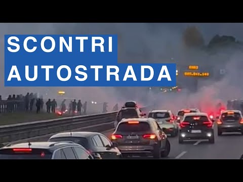 Video Gli scontri in autostrada (A2) tra ultras della Casertana e del Catania a Salerno
