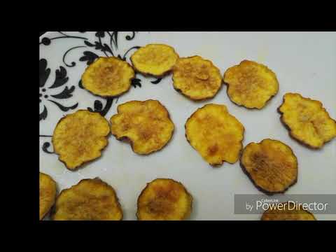 رقائق بطاطا حلوه بالمايكرويف قليله البروتين