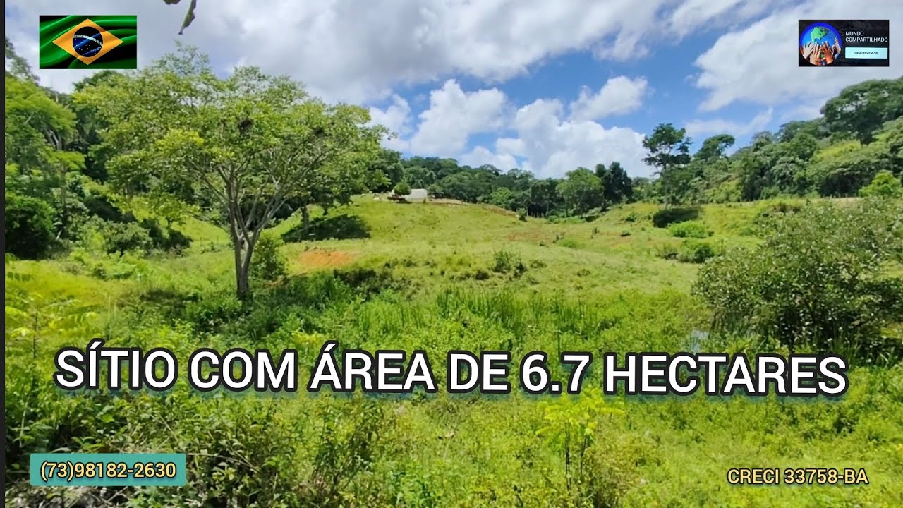 Sítio à venda,área 6.7 hectares,com cacau, frutíferas, nascente de água,pastarias,local agradável.