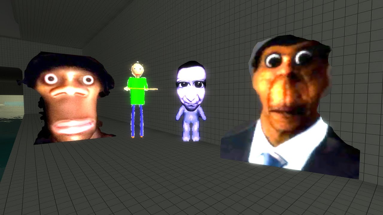 My name is Aughhhh , Obunga, Baldi and Ao oni in GMod - YouTube