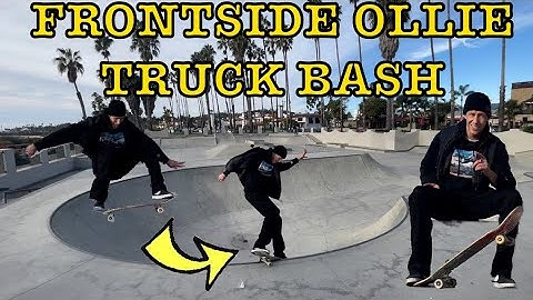 HOW TO FRONTSIDE OLLIE TRUCK BASH ON TRANSITION!! (MASTER CLASS)
