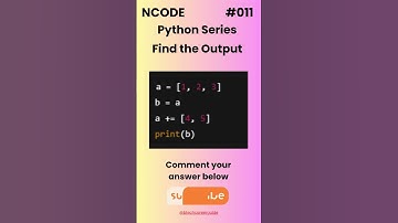 NCODE #011 | Find the Output | Comment your Answer Below | #coding #pythondaily #python #mcqs
