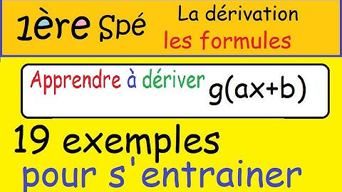 Première Spé Maths-dériver des fonctions types g(ax+b)- 19 exemples rapides - CAPITAL