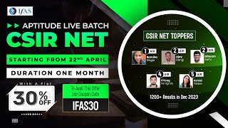 Live Batch For General Aptitude - Starting From 22Nd April | Csir Net 2024