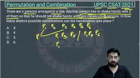 2021 Permutation and Combination Csat pyq, There are 6 persons arranged in a row