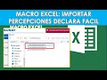 Macro Excel para Importar Percepciones al Declara Facil SUNAT 2020