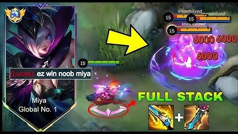 15 Kills Miya New Best Double Crit Damage Build For 1 Shot 2025!! Miya Top Global Build #mlbb