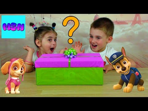 Paw Patrol სიურპრიზების ყუთი, მათე და ნინა ხსნიან საჩუქრების ყუთს Surprise Eggs with Skye \u0026 Chase