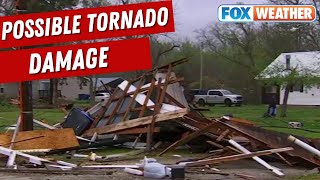 'This Whole Garage Is Flattened': Possible Tornado Leaves Damage In Oklahoma Neighborhood