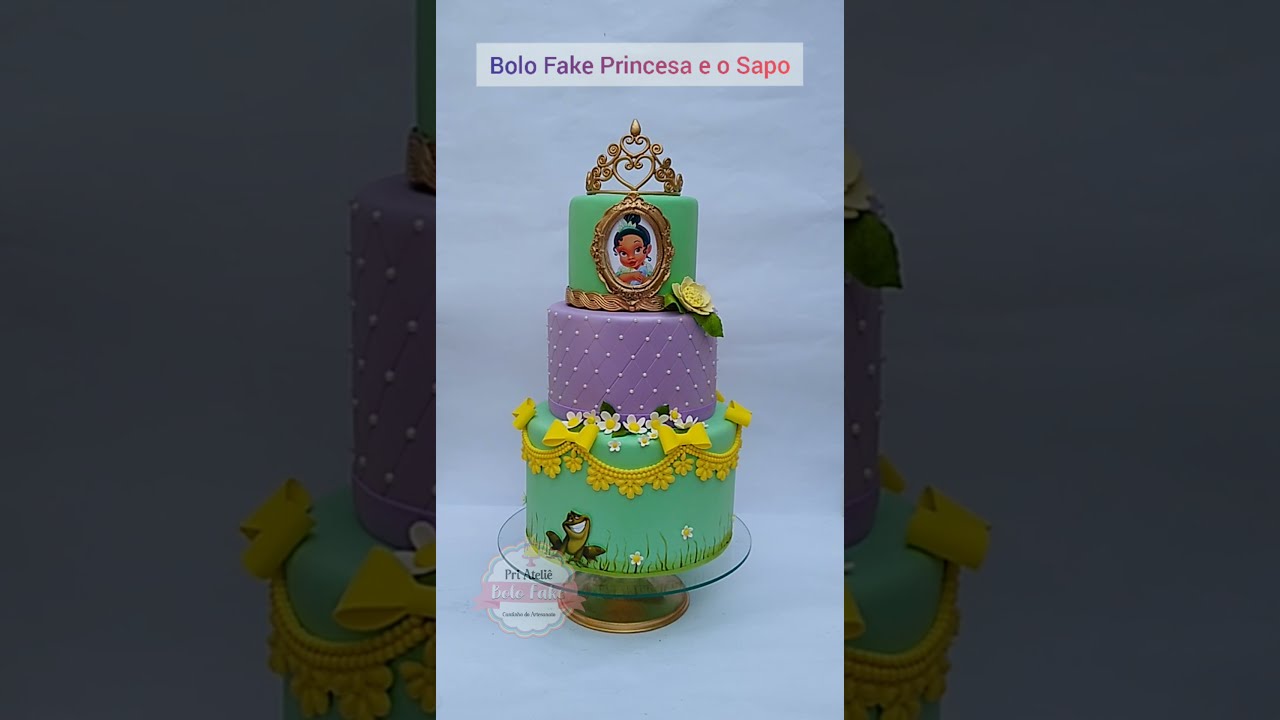 Bolo da princesa e o sapo, Chantilly verde e roxo