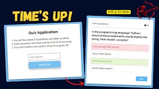 JavaScript Quiz App with API | Timer, Score & Dynamic Questions
