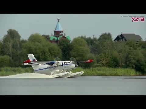 Гидросамолёт Л-410 - установка поплавков и кадры лётных испытаний