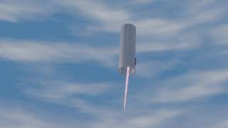 SpaceX Starship Sn 6 Realistic 150m Hop animation.