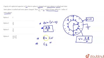 Capcity of a spherical capacitor is `C_(1)` when in sphere  is charged and outer sphere is earthed