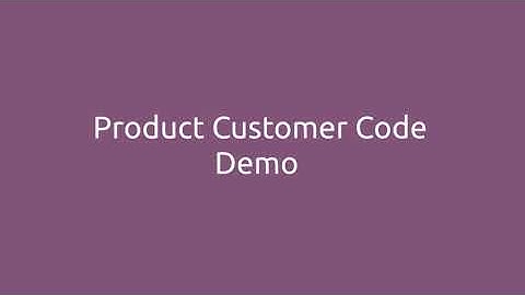 Product Customer Code in Odoo