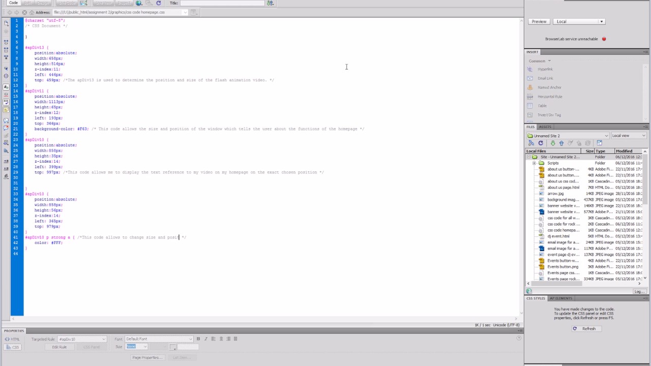 adding css commented code - YouTube
