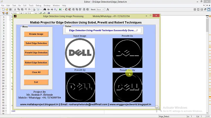 Edge Detection Using Sobel, Prewitt and Robert Techniques Matlab Project Source Code
