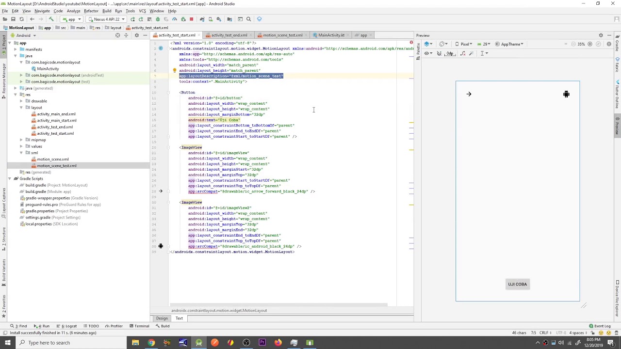 Tutorial Motion Layout pada Constraint 2 - YouTube