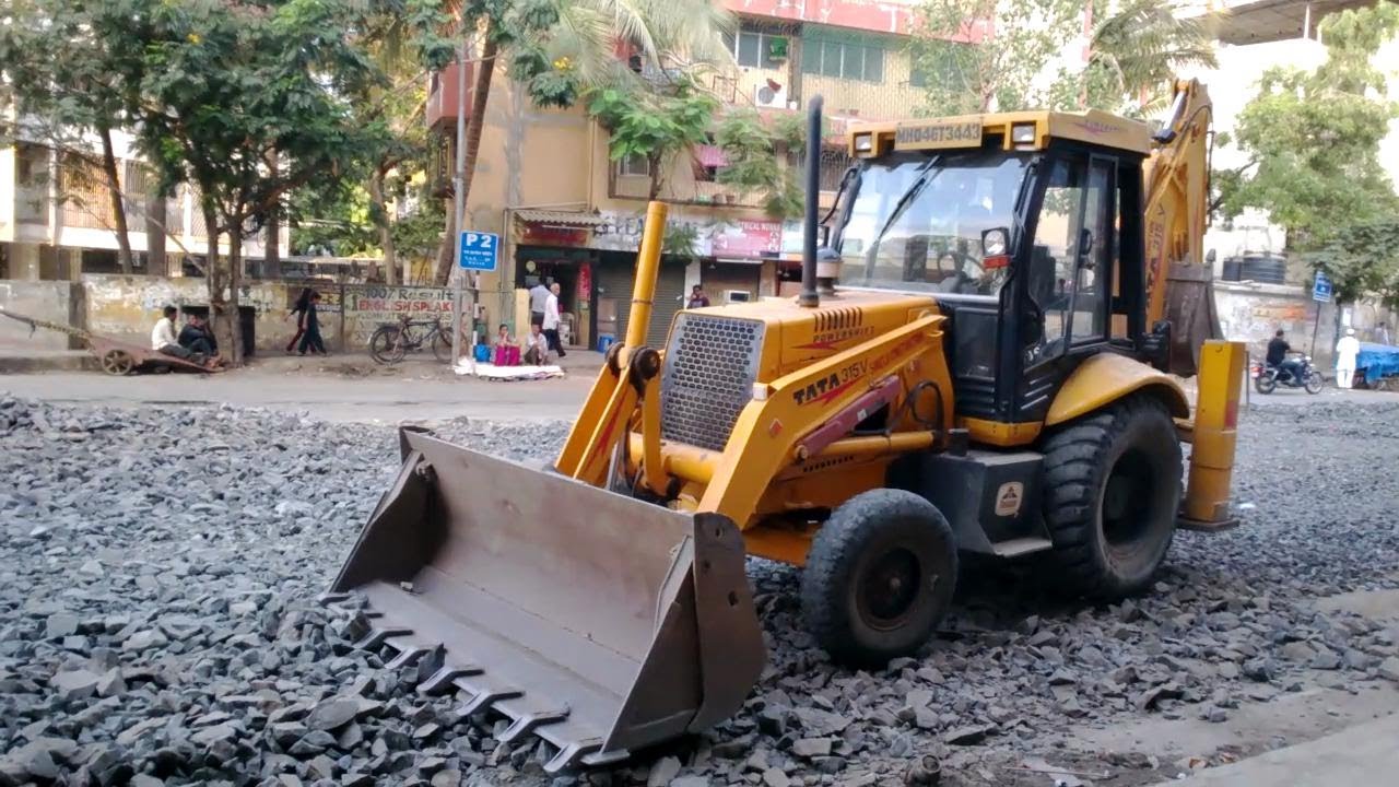 Tata Hitachi JD 315V Backhoe Loader @ Road Construction ... Tata Hitachi JD 315V Backhoe Loader @ Road Construction ...