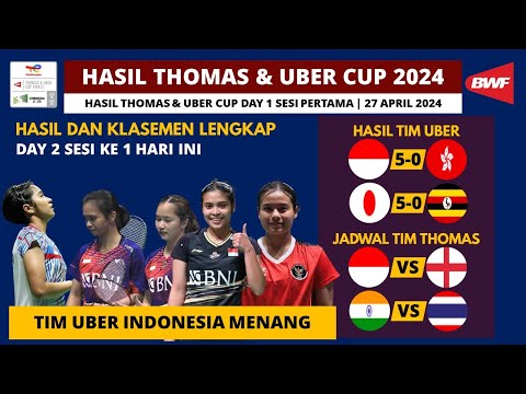 Hasil Thomas &amp; Uber Cup 2024 Day 1 Hari ini: Indonesia VS Hongkong | Klasemen Thomas &amp; Uber Cup 2024