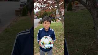 CAN YOU PLAY SOCCER WITH CROCS… ⚽️#shorts #football #soccer #foryou #yt
