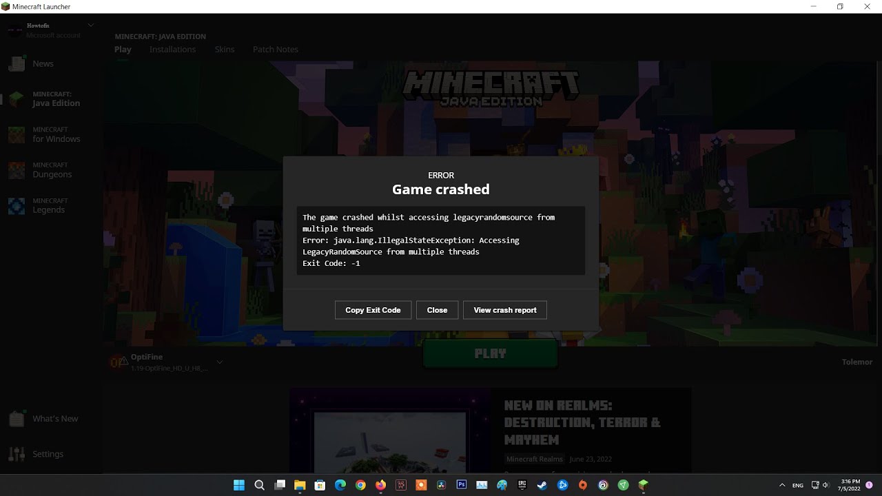 5 Ways To Fix Minecraft Exit Code: -1 | Game crashed - YouTube
