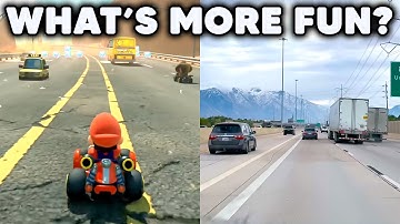 Mario Kart World VS my Drive to Work