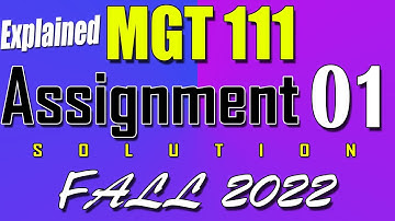 MGT111 Assignment 1 Solution Fall 2022 | MGT111 Assignment 1 Solution 2022