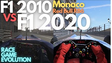 Codemasters F1 2010 vs F1 2020 Head to Head - Red Bull RB6 - Monaco